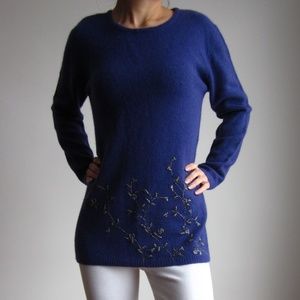 VINTAGE Sweater w/ embroidery (Lambswool & Angora)